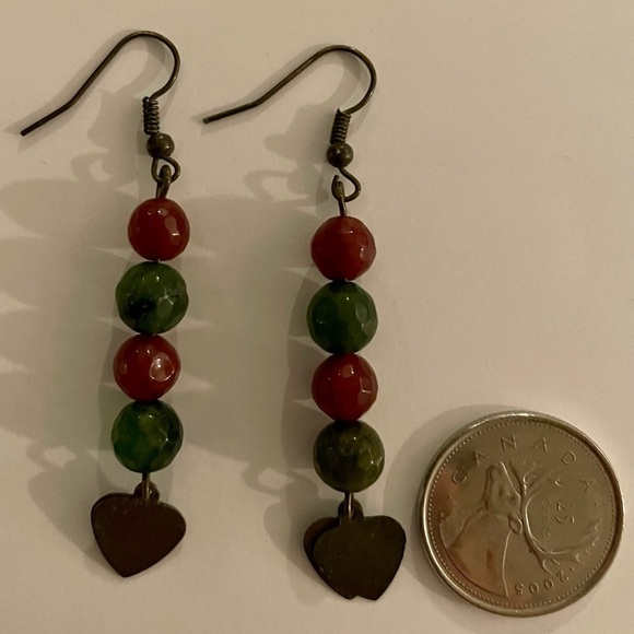 Brass and beads earrings - Picture 3 of 3